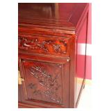 Antique Wooden Sideboard with Intricate Carved Design