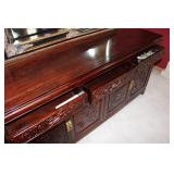 Antique Wooden Sideboard with Intricate Carved Design