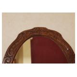 Antique Oval Wall Mirror with Carved Wooden Frame