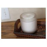 Decorative Tray with Scented Candle and Vintage Style Bottle