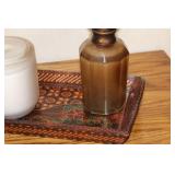 Decorative Tray with Scented Candle and Vintage Style Bottle