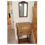 Wooden Hallway Console Table with Matching Wall Mirror