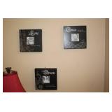 Set of 3 Inspirational Wall Art Decor - Love, Grace, Dream