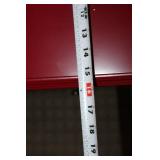 Red Wooden Cabinet with Glass Doors