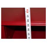 Red Wooden Cabinet with Glass Doors