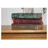 Set of 3 Vintage Hardcover Books with Decorative Elephant Figurine