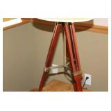 Mid-Century Style Tripod Floor Lamp with Burlap Shade