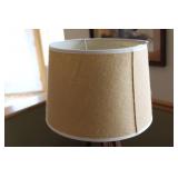 Mid-Century Style Tripod Floor Lamp with Burlap Shade