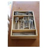 Stainless Steel Cutlery Set with Wooden Organizer