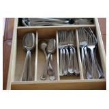 Stainless Steel Cutlery Set with Wooden Organizer