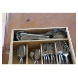 Stainless Steel Cutlery Set with Wooden Organizer