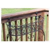 Vintage Black Wrought Iron Plant Stand with Two Tiers