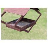 Rustic Hanging Bird Feeder with Metal Mesh Base