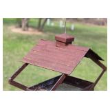 Rustic Hanging Bird Feeder with Metal Mesh Base