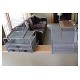 Set of Metal Mesh Desk Organizers with Drawers and File Holders