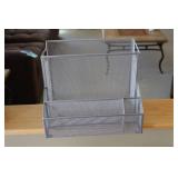 Set of Metal Mesh Desk Organizers with Drawers and File Holders