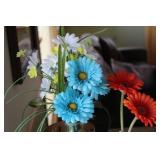 Set of Artificial Flowers in Vases with Decorative Accent