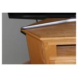 Oak Corner TV Stand with Storage Cabinet