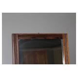 Vintage Wooden Framed Mirror with Natural Finish