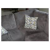 Gray Sectional Sofa with Decorative Pillows