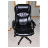Black Leather Executive Office Chair with Ergonomic Design