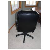 Black Leather Executive Office Chair with Ergonomic Design