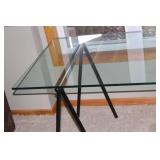 Glass Top Metal Frame Dining Table
