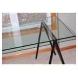 Glass Top Metal Frame Dining Table