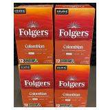 Lot of 4 Folgers Colombian Keurig Coffee Pod Boxes (12 Pods Each) - Medium Roast