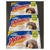 ME 2-4 - Hostess Meltamors Chocolate Creamy Caramel Cakes - 3 Boxes of 8