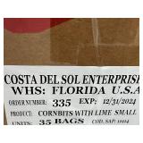 Box of 35 Diana Crunchy Cornbits with Lime - 4 oz Bags