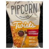 FL 2 - 4 Bags of Pipcorn Twists Honey Barbeque Snacks