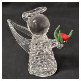 8 Handblown Glass Angels created by Edward Carberry.  The figurines are approximately 3" tall.