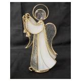 13 Angels.   24K Gold Plated Slag Glass Angel Figurines.  Vintage from the 80