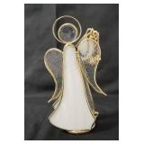 13 Angels.   24K Gold Plated Slag Glass Angel Figurines.  Vintage from the 80