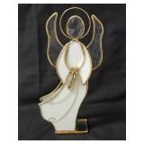 13 Angels.   24K Gold Plated Slag Glass Angel Figurines.  Vintage from the 80