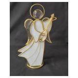 13 Angels.   24K Gold Plated Slag Glass Angel Figurines.  Vintage from the 80