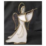 13 Angels.   24K Gold Plated Slag Glass Angel Figurines.  Vintage from the 80