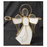 13 Angels.   24K Gold Plated Slag Glass Angel Figurines.  Vintage from the 80