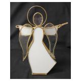 13 Angels.   24K Gold Plated Slag Glass Angel Figurines.  Vintage from the 80