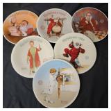 6 Norman Rockwell Christmas Plates. (see description for more details)
