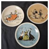 3 Plates from the Rockwell On Tour Series.