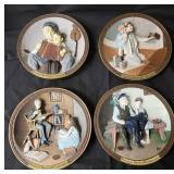 4 Plates from the Rockwell Centennial 3-D Series.  The images are raised off the plate. See images for more details.