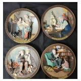 4 Plates from the Rockwell Centennial 3-D Series.  The images are raised off the plate. See images for more details.