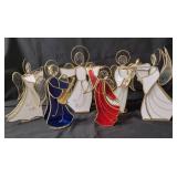 13 Angels.   24K Gold Plated Slag Glass Angel Figurines.  Vintage from the 80