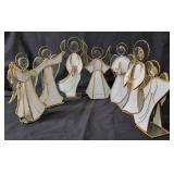 13 Angels.   24K Gold Plated Slag Glass Angel Figurines.  Vintage from the 80