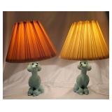 Vintage Mid Century Modern Pair 1956 Flair Poodle Lamps Blue 8 1/2" Tall  - Working  (Blue is Rare - some wear around neck of poodle)