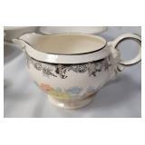 Vintage Crown Potteries made in USA between 1902-1962.  5 Saucers, Tea and Creamer, Platter