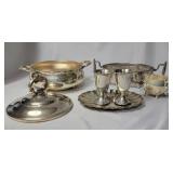 English Silver Casserole with cover. The other dishes are pewter.