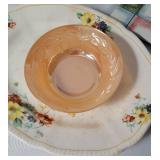 Vintage Pyrex Bowls, Casserole, Platter , and a Santa Hot Plate.